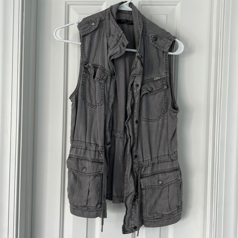 Max Jeans gray utility vest